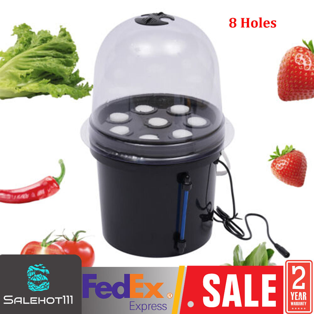 PP Hydroponics Seedling & Cloning System Aeroponic Propagation Kit 8 Plant Sites