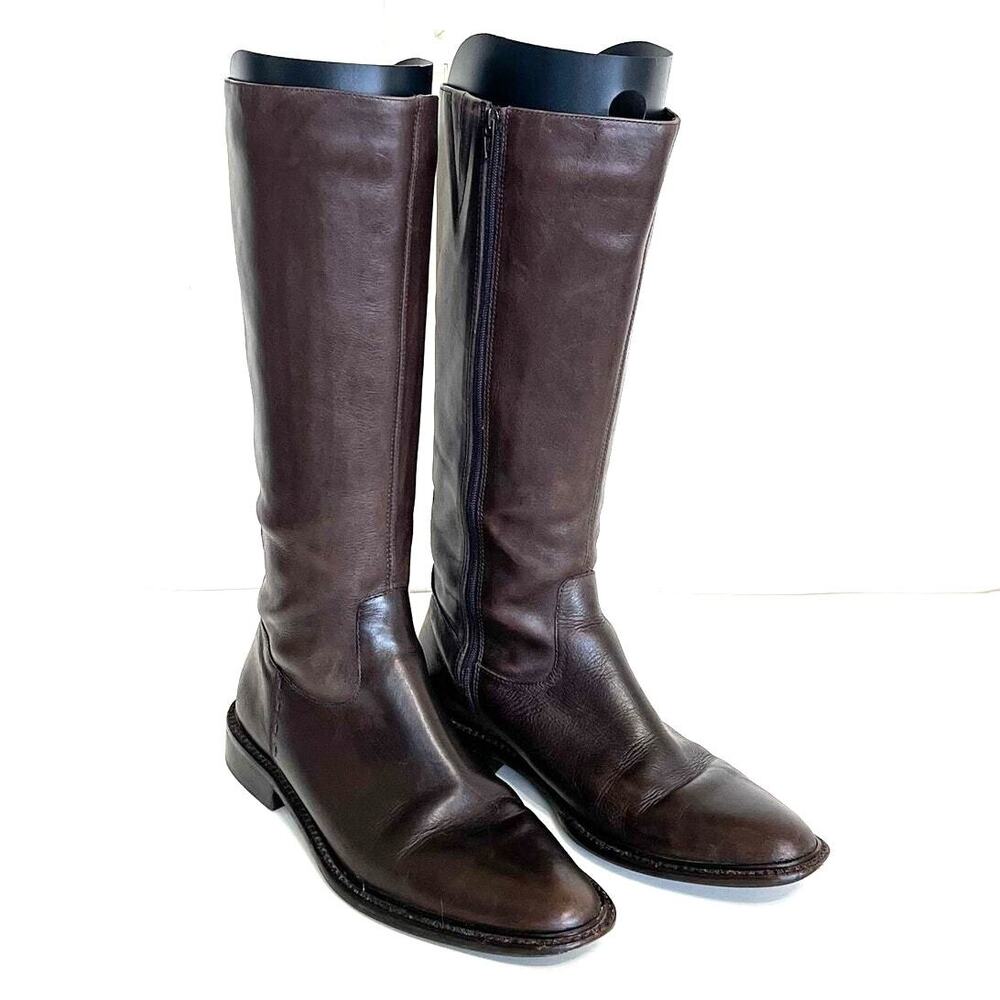 VTG Y2K Eddie Bauer Women Boots 8M Brown Leather Western Pointed Toe Expedition