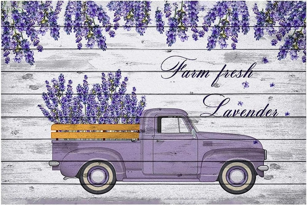 Vintage Lavender Farm Truck Metal Tin Sign 8x12 Rustic Decor