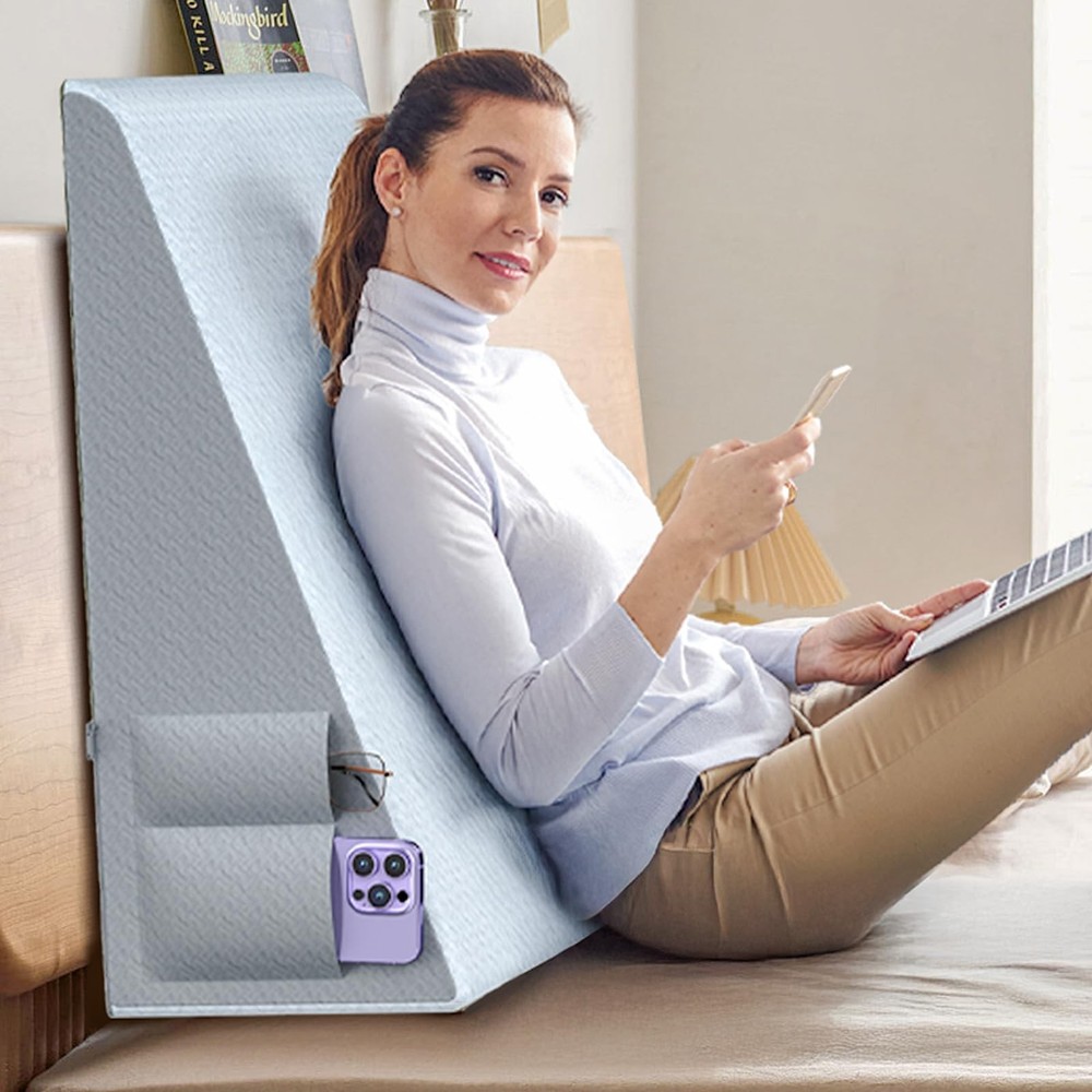 10-inch Bed Wedge Pillow for Headboard Support and Comfort