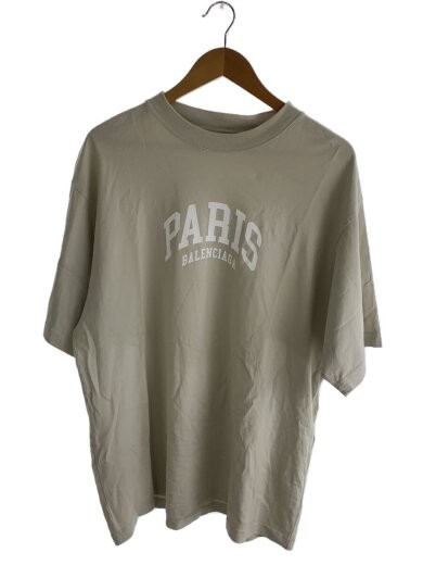 BALENCIAGA Paris Logo Cotton T-Shirt in Gray Medium Size