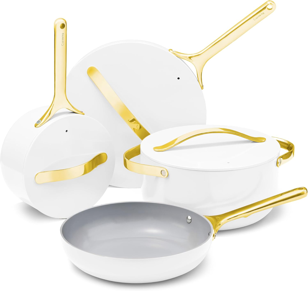 12-Piece Nonstick Ceramic Cookware Set with Pots, Pans, Lids & Storage