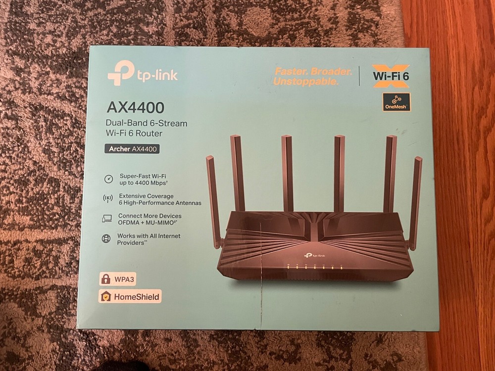 TP-Link Archer AX4400 Mesh Dual Band 6-Stream Router - Black