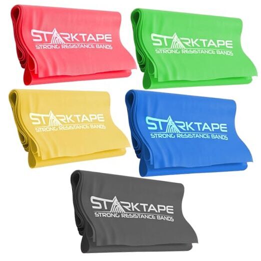 3 or 5 Pack Non-Latex Resistance Bands in Yellow Red Green Blue Gray