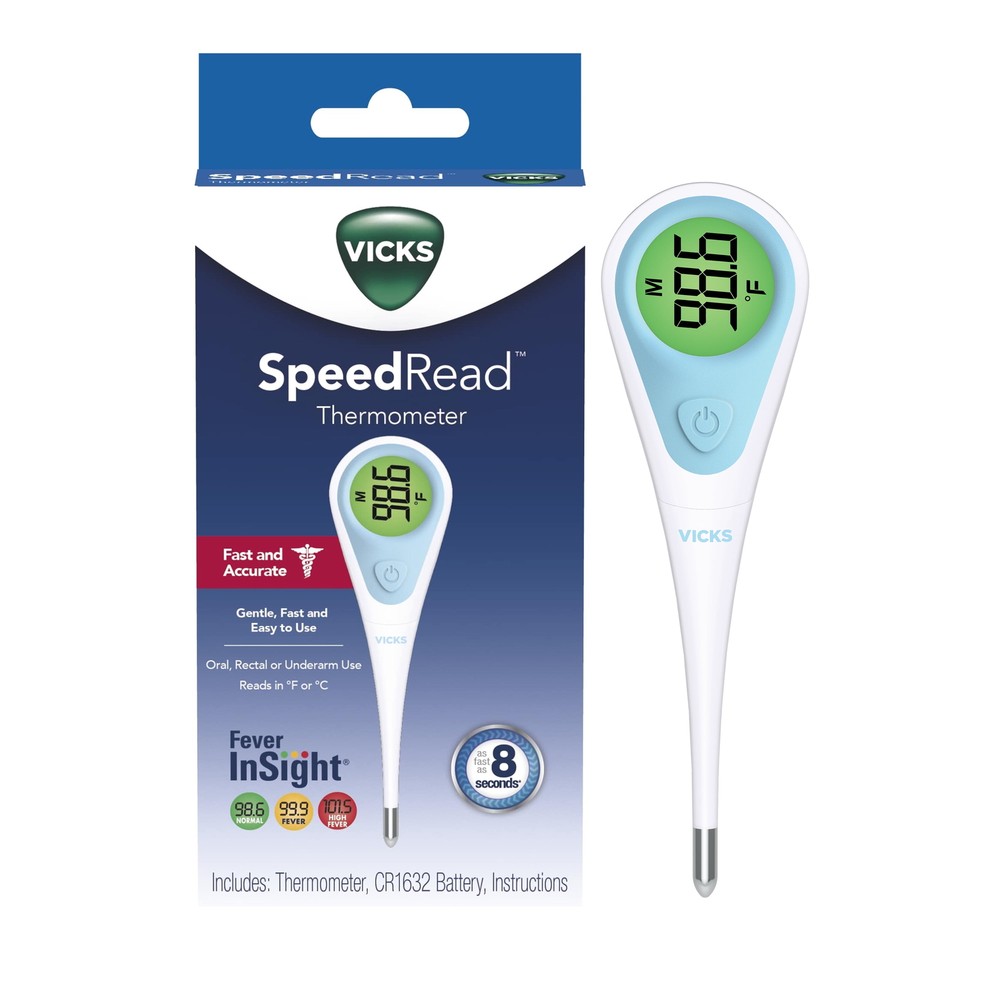 Vicks Speed-Read Digital Oral Thermometer, for Adults and Kids, V912BBUSV5