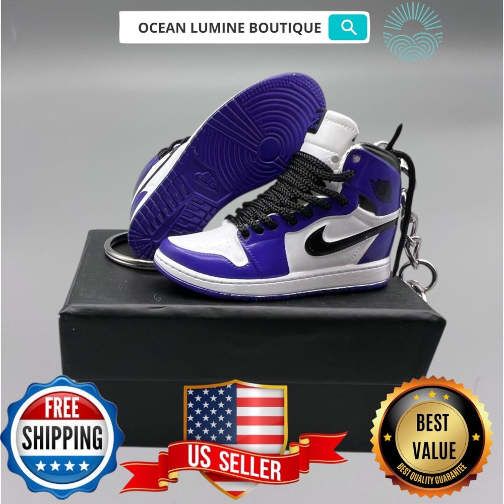 Air Jordan 3D Mini Sneaker Keychain, Basketball Sneaker Collectible, Box Options