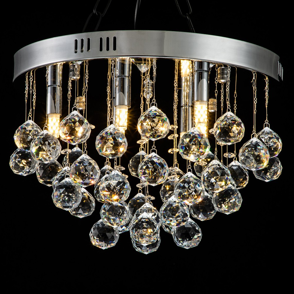 Modern Crystal Raindrop Ceiling Light Chandelier LED Flush Mount Pendant Fixture