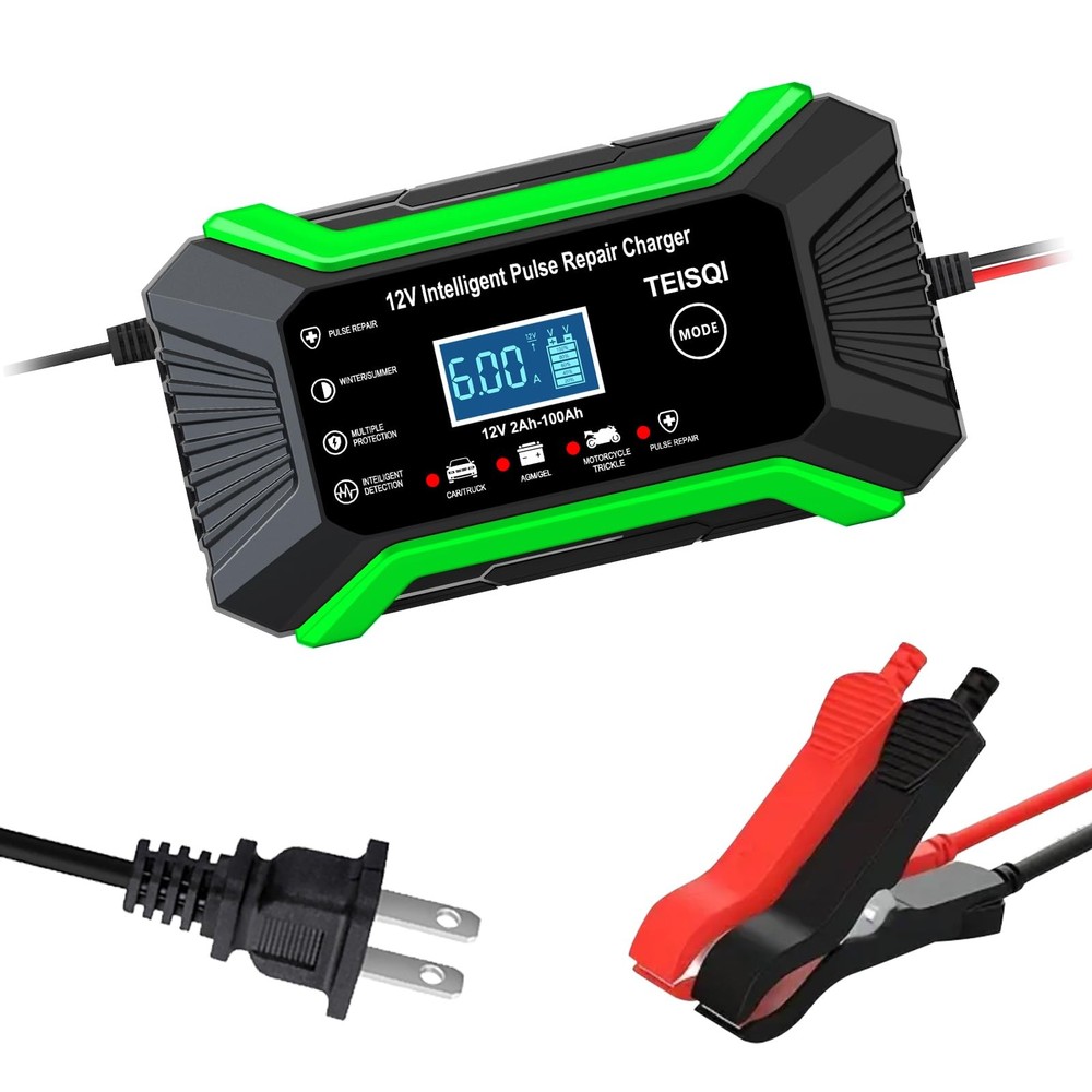 Smart 12V 6A Car Battery Charger with Trickle Maintenance Mode