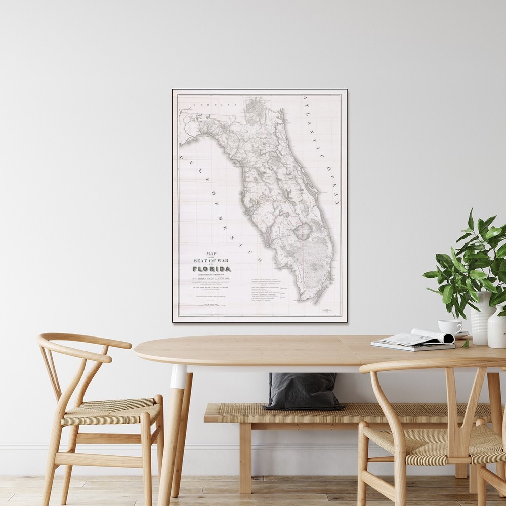 1839 Second Seminole War Military Map of Florida - Authentic US History Decor for Poster Print Display