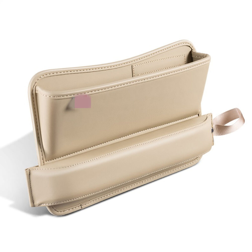 Car Seat Gap Filler Storage Box Bag Leather Phone Holder Organizer Pocket