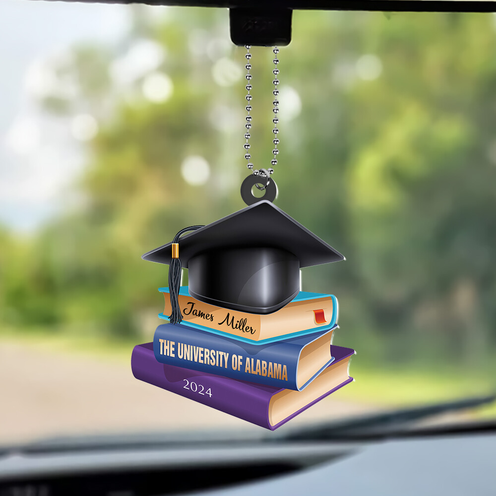 2024 Graduation Cap & Books Keepsake - Personalized Ornament  -image