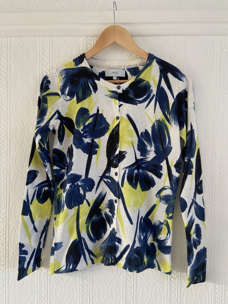Ladies Next Floral Tight Knit Cardigan Size 10
