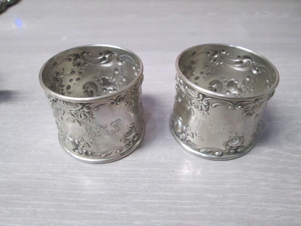 Lot of 2 vintage Gorham Sterling Silver Napkin Rings 524