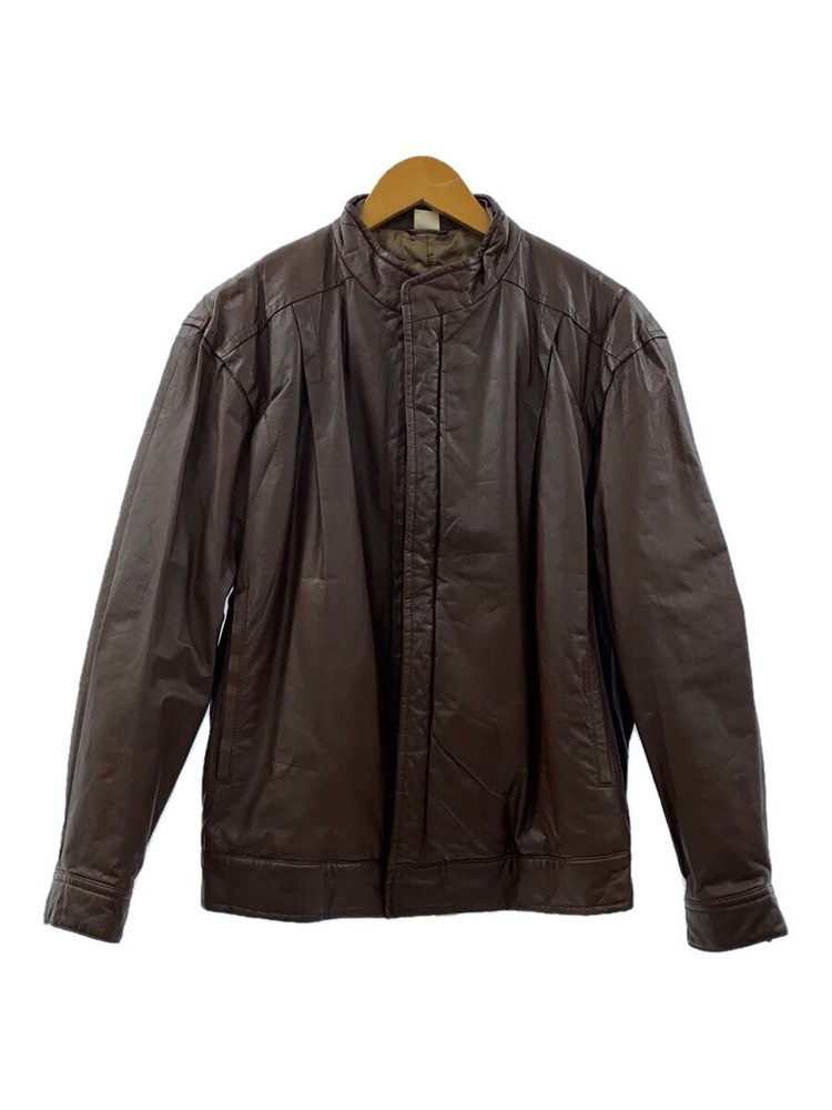 Intermezzo Brown Cowhide Leather Jacket Blouson Plain Style 1266