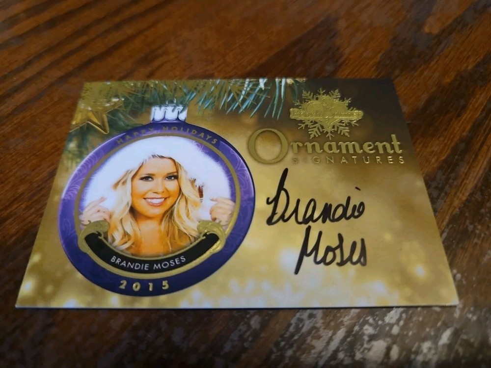 Benchwarmer 2015 Brandie Moses Happy Holidays Ornament Signatures Auto Playboy