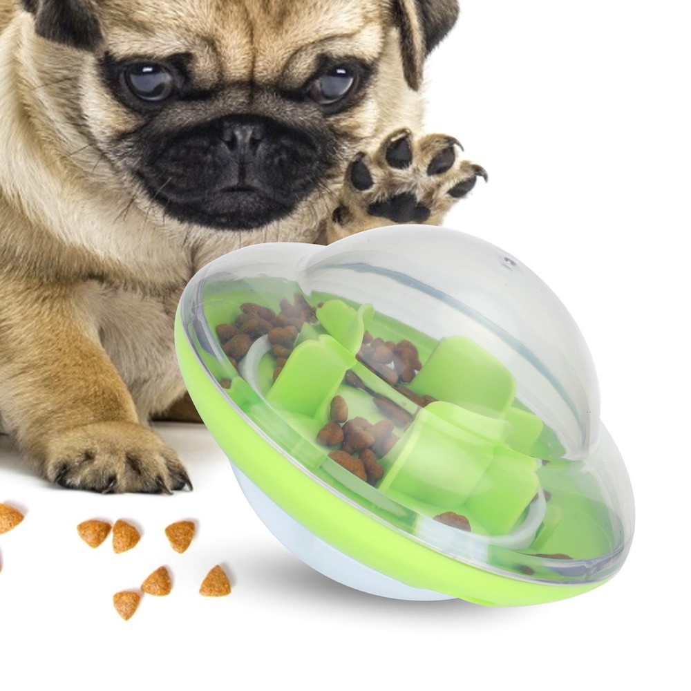 Interactive Dog Food Dispensing Ball Slow Feeder Toy Green for Healthy Eating
