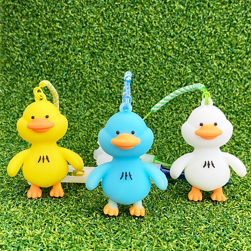 Duck Pendant Golf Tees with Soft Rubber Head and Plastic Ball Tee