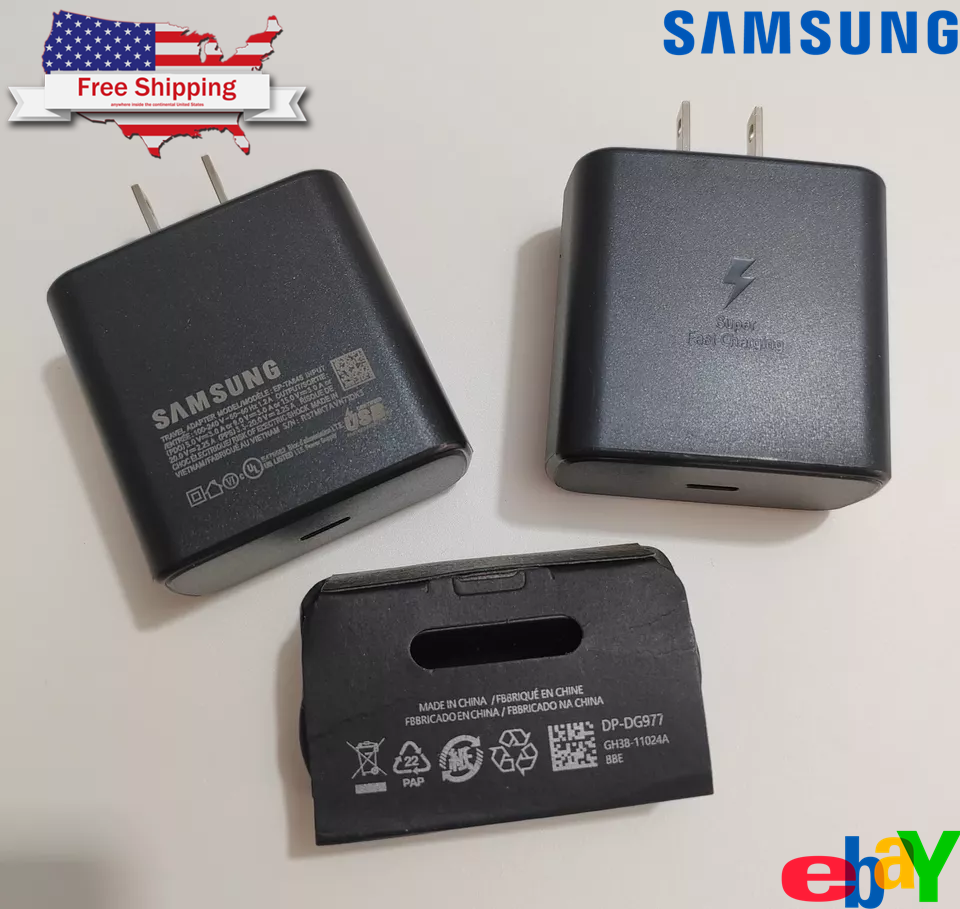 45W OEM Samsung Galaxy S23 S22 Ultra Super Fast USB-C Wall Charger Type-C Cable