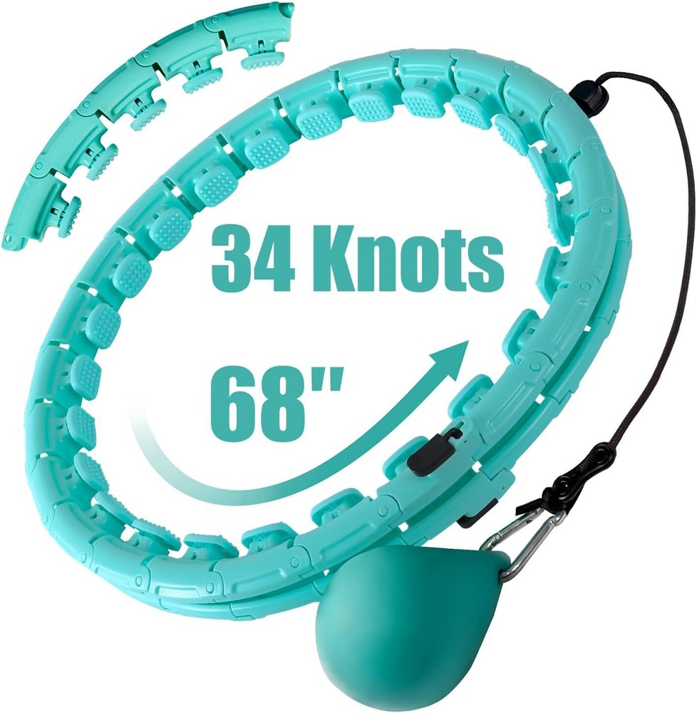 34 Knots Weighted Smart Hoop for Plus Size Adults – Waist Trimmer Workout Ring  