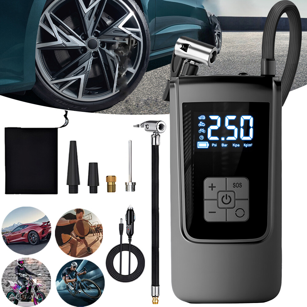 150 PSI Portable Air Compressor for Car & Bike Tires with Digital Gauge