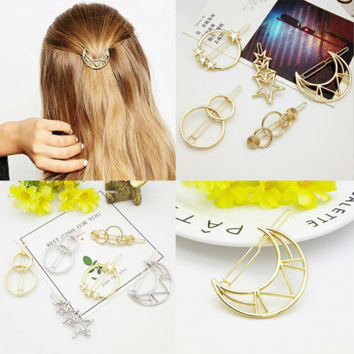 Stylish Geometric Hollow Metal Hairpins Barrettes Clips Accessories Gift