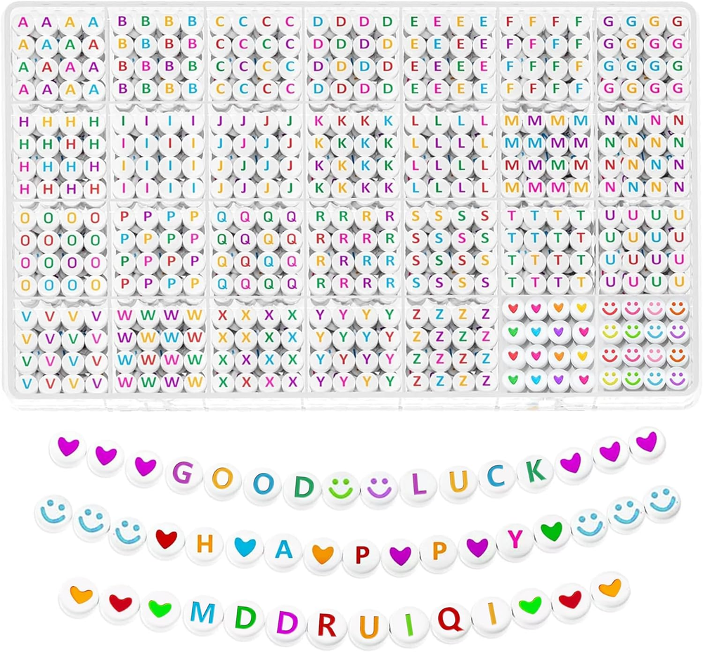 1400-Piece Letter Bead Bracelet Kit with 28 Friendship Styles for DIY Crafting