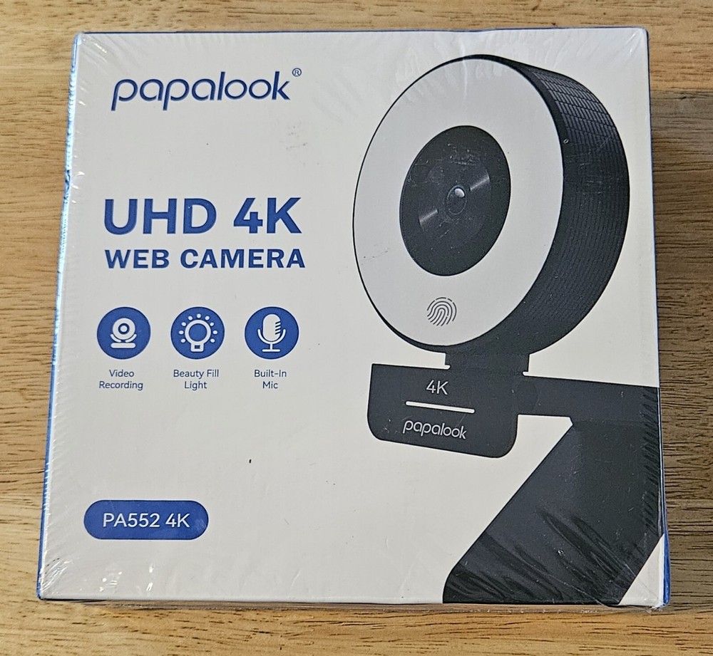 Papalook PA552 UHD 4k Live Streaming Webcam  - NEW Sealed-image