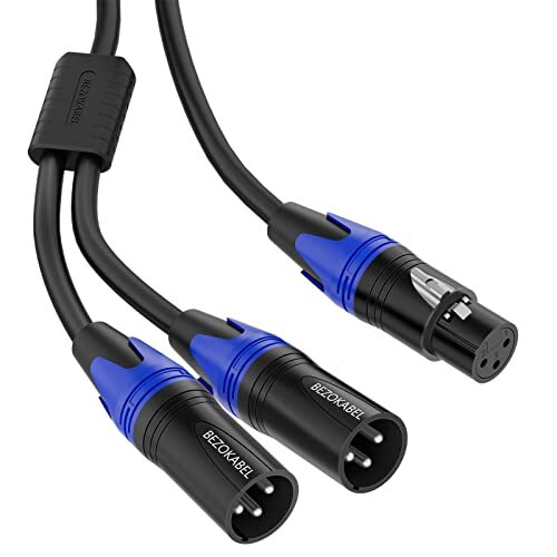 XLR Splitter XLR Female to Dual Male 1ft Balanced Microphone Splitter Male