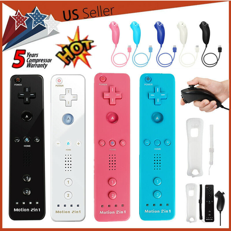 New Motion-Plus Remote Controller & Nunchuck for Nintendo Wii & Wii U