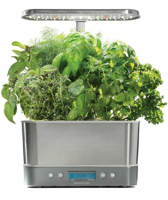 AeroGarden Harvest Elite Stainless Steel Seed Kit  Hydroponic Garden System