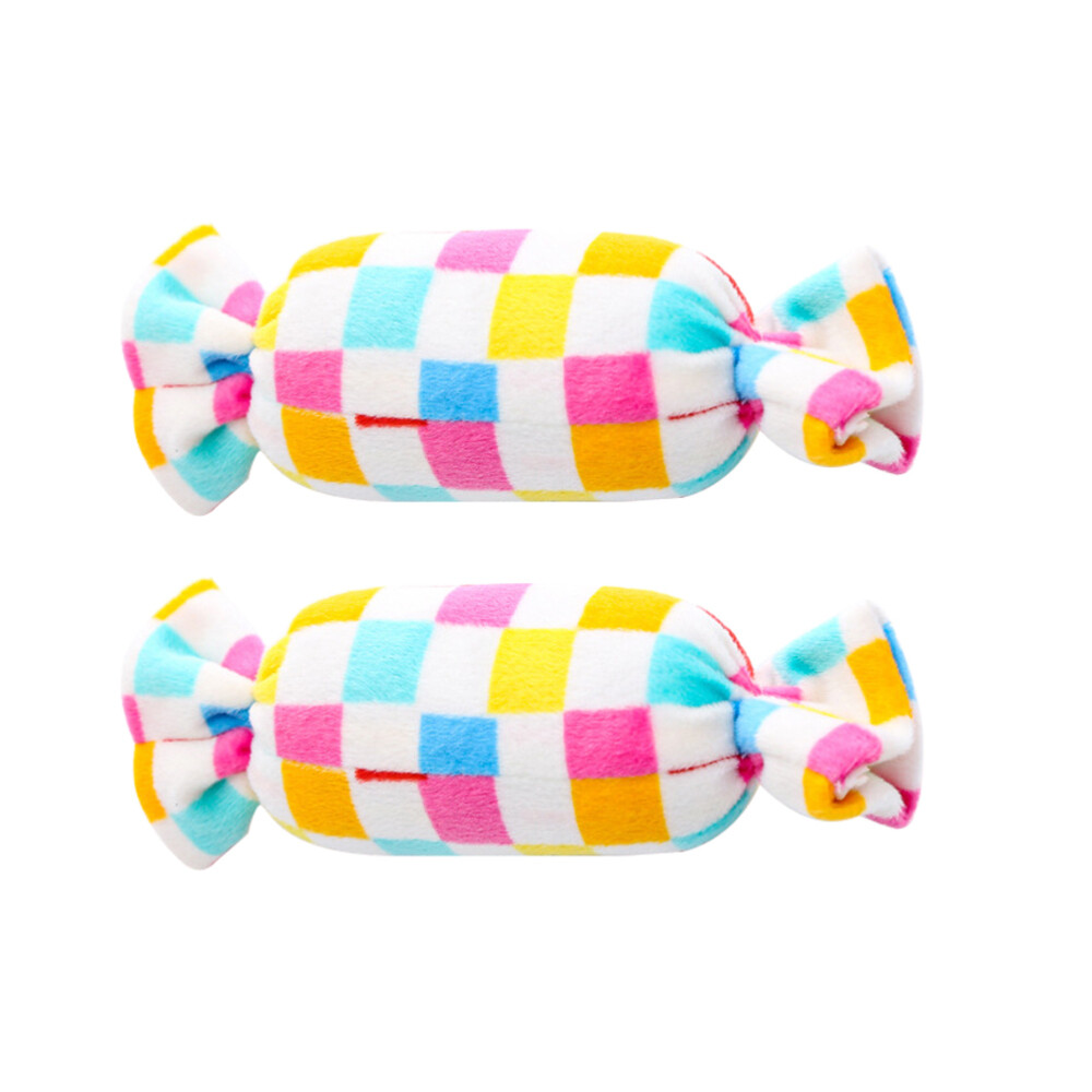 2 Pcs Household Chewing Toy Candy-shaped Molar Puppy Toys Plush