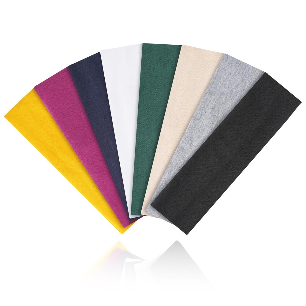 Non-Slip Workout Headbands for Women - 8PCS Elastic Sport Bands