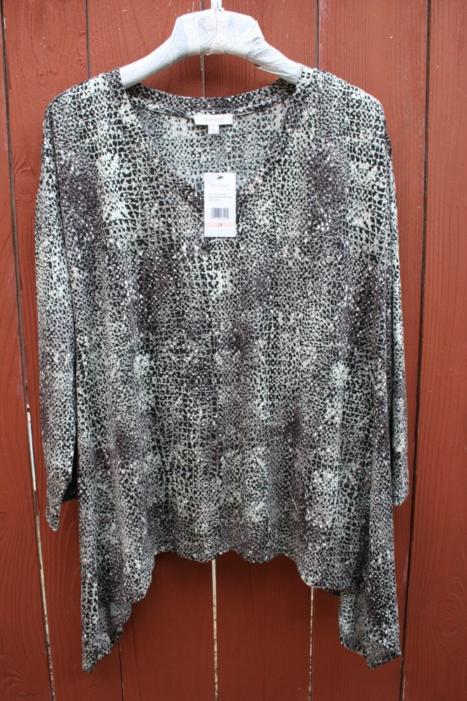NWT Skinnygirl Lanie Sharkbite Size 2X Tunic Blouse Top *ENDING SOON, BUY NOW!*-image