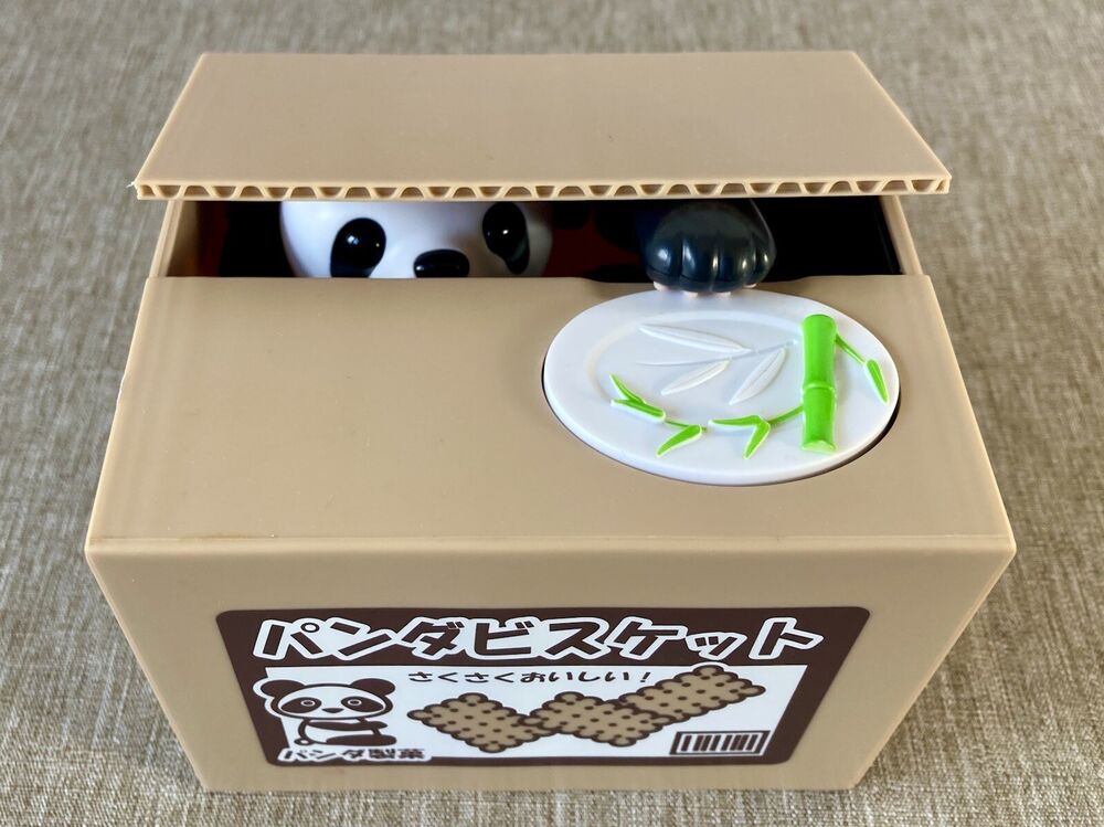 Cute Panda Automated Coin Stealing Savings Box/Bank (Japanese Text)-image