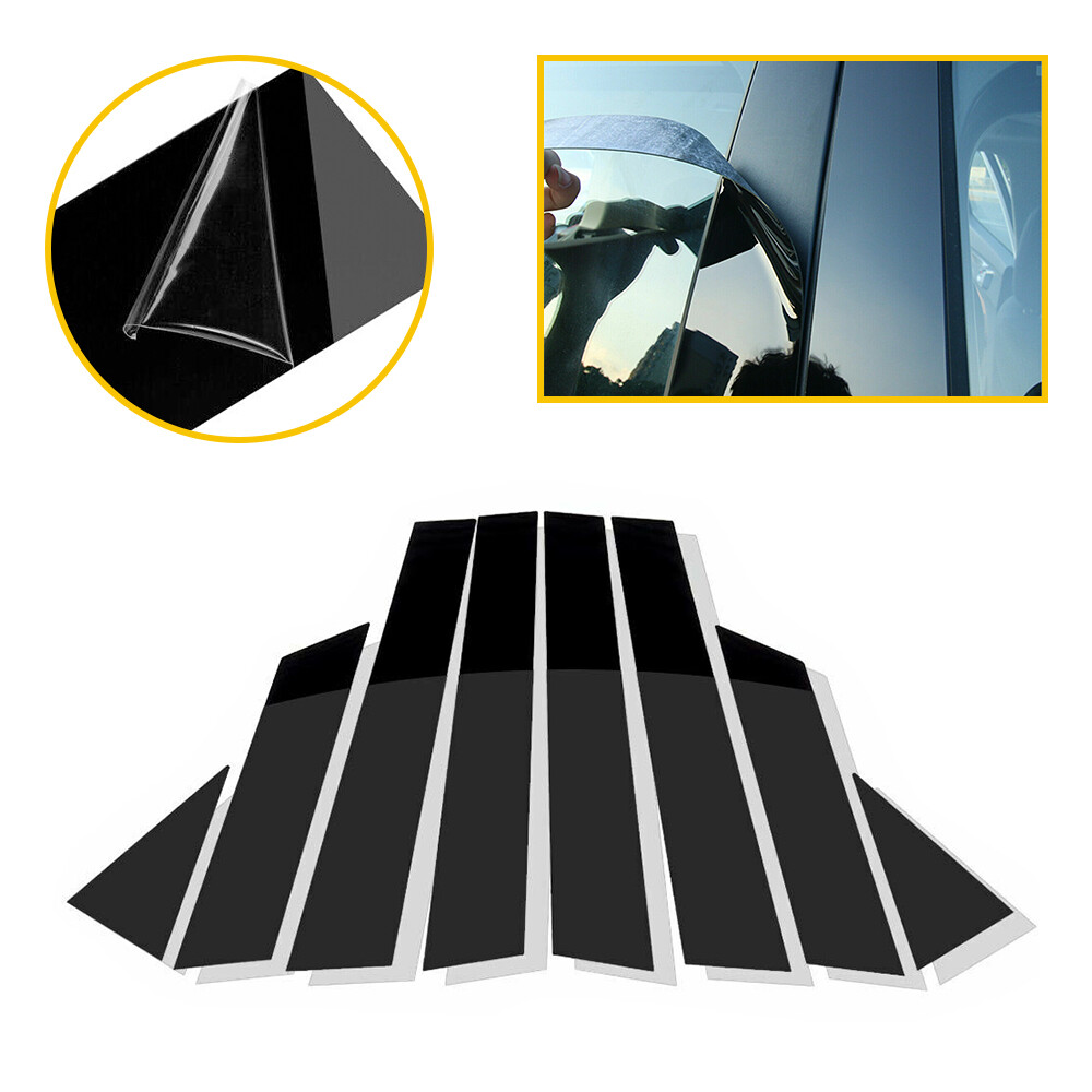 Fit For Nissan Altima 8PCS 2013-2018 Black Pillar Posts Window Door Trim Cover