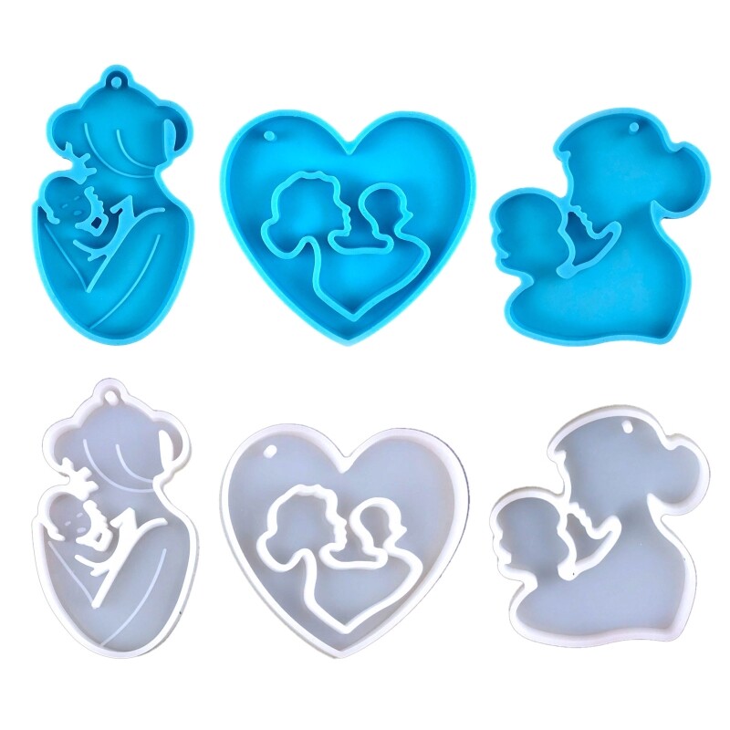 Baby Mother Silicone Mold Woman Keychain Decorative Pendant Mold for DIY