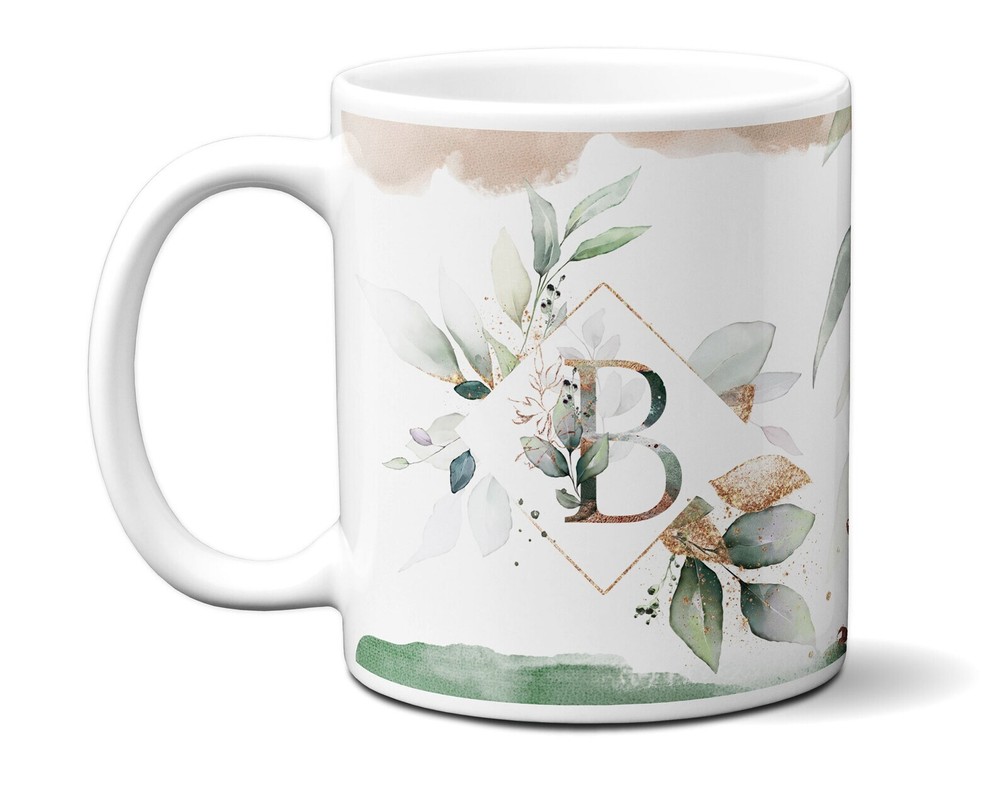 Personalized Name Mug with Fresh Floral Design Gift for Women Sister Mom Friend