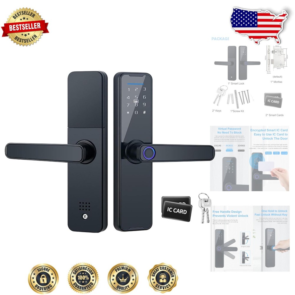 Biometric Smart Door Lock with Fingerprint Keypad & Multiple Access Options  -image