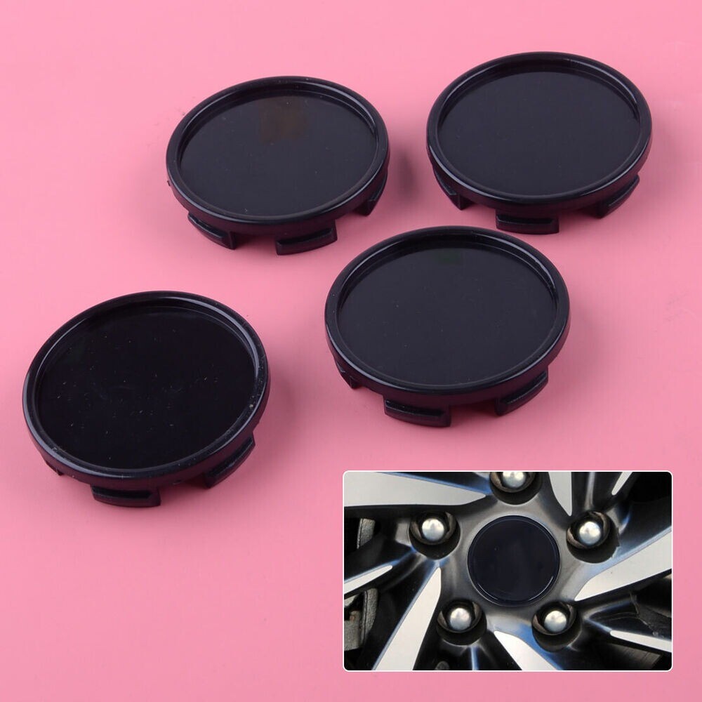 4pcs 58mm 53mm Black Car Wheel Center Hub Caps Decorative Cover ABS Plastic