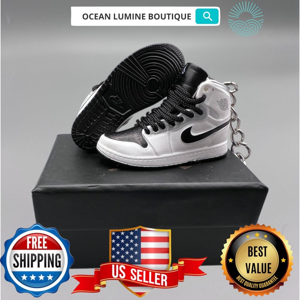 Air Jordan 3D Mini Sneaker Keychain, Basketball Sneaker Collectible, Box Options