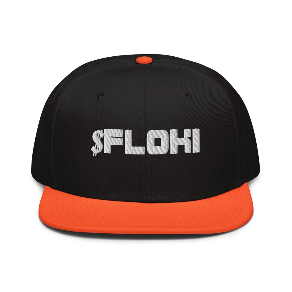 $FLOKI Floki Inu Meme Coin Ticker Cryptocurrency Snapback Hat Flat Bill Cap-image