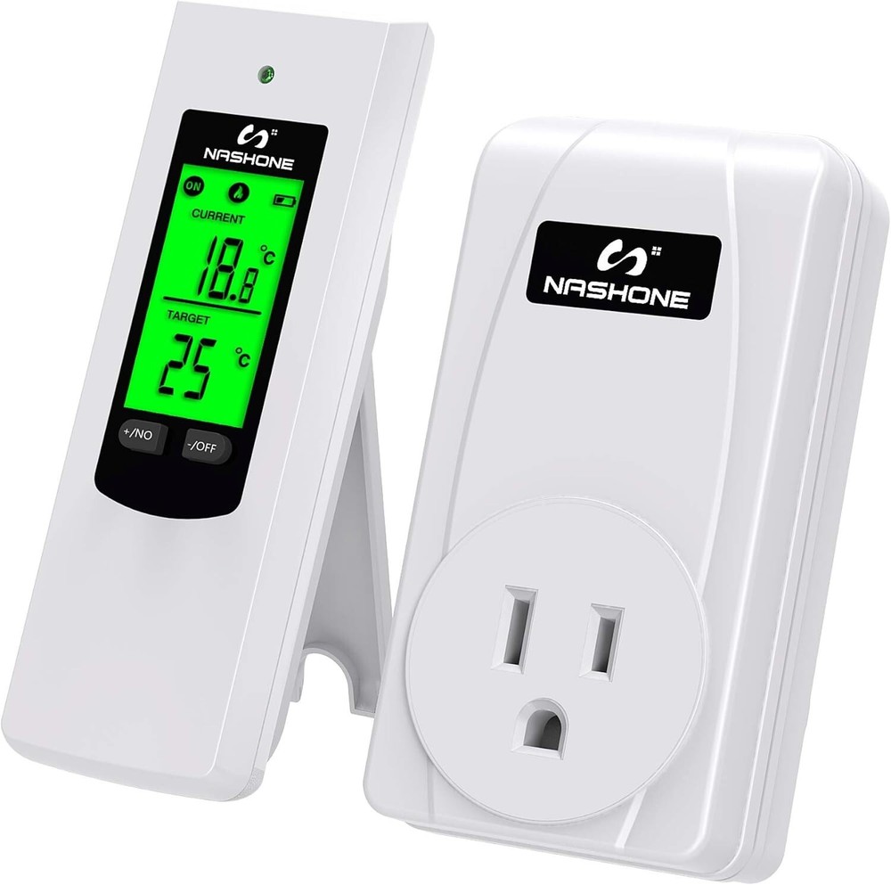 Wireless Plug in Thermostat, Digital Thermostat Outlet LCD Display Temperature C