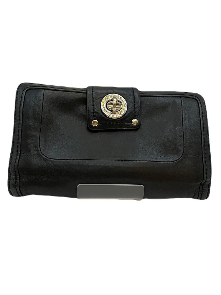 Marc Jacobs Long Wallet Leather Black USED Y0419-61