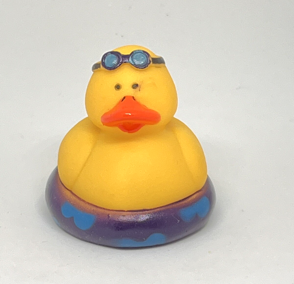 2 Inch Beach Rubber Duck with Goggles for Bath Pool or Jeep Toy Fun