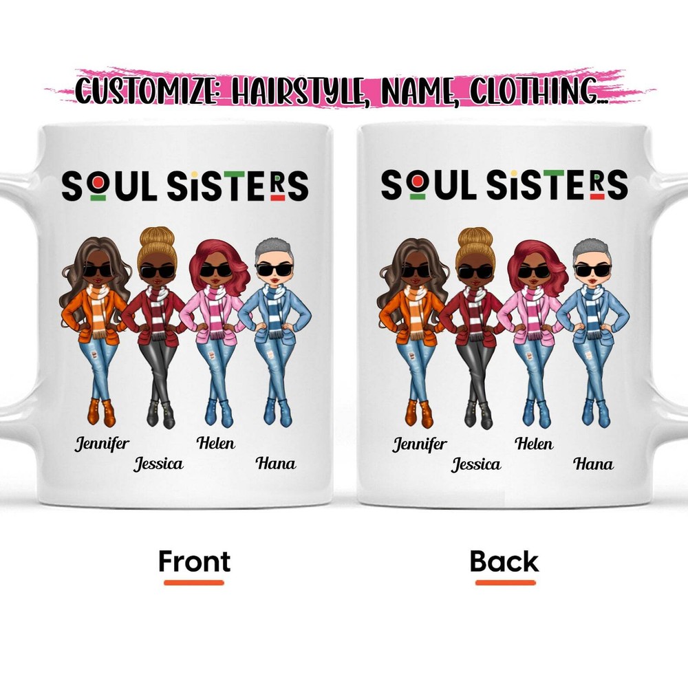 Sistas Personalized Mug Sister Soul Sister Custom Mug Best Friend Mug Gift