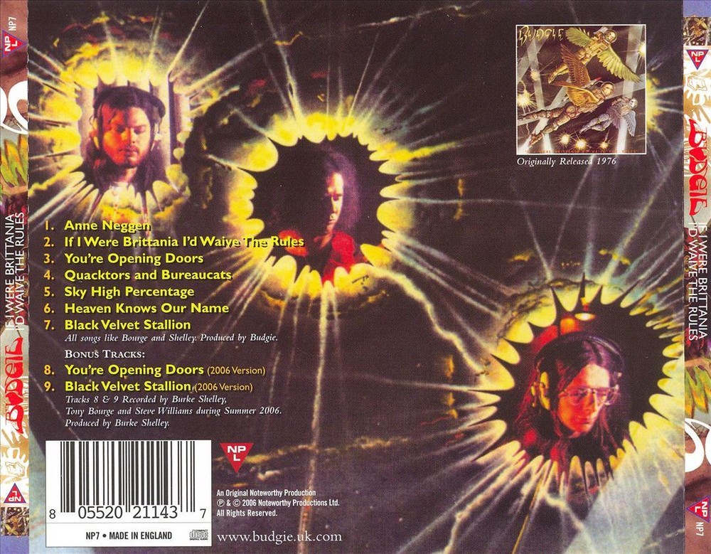BUDGIE IF I WERE BRITTANIA I'D WAIVE THE RULES [BONUS TRACKS] NEW CD