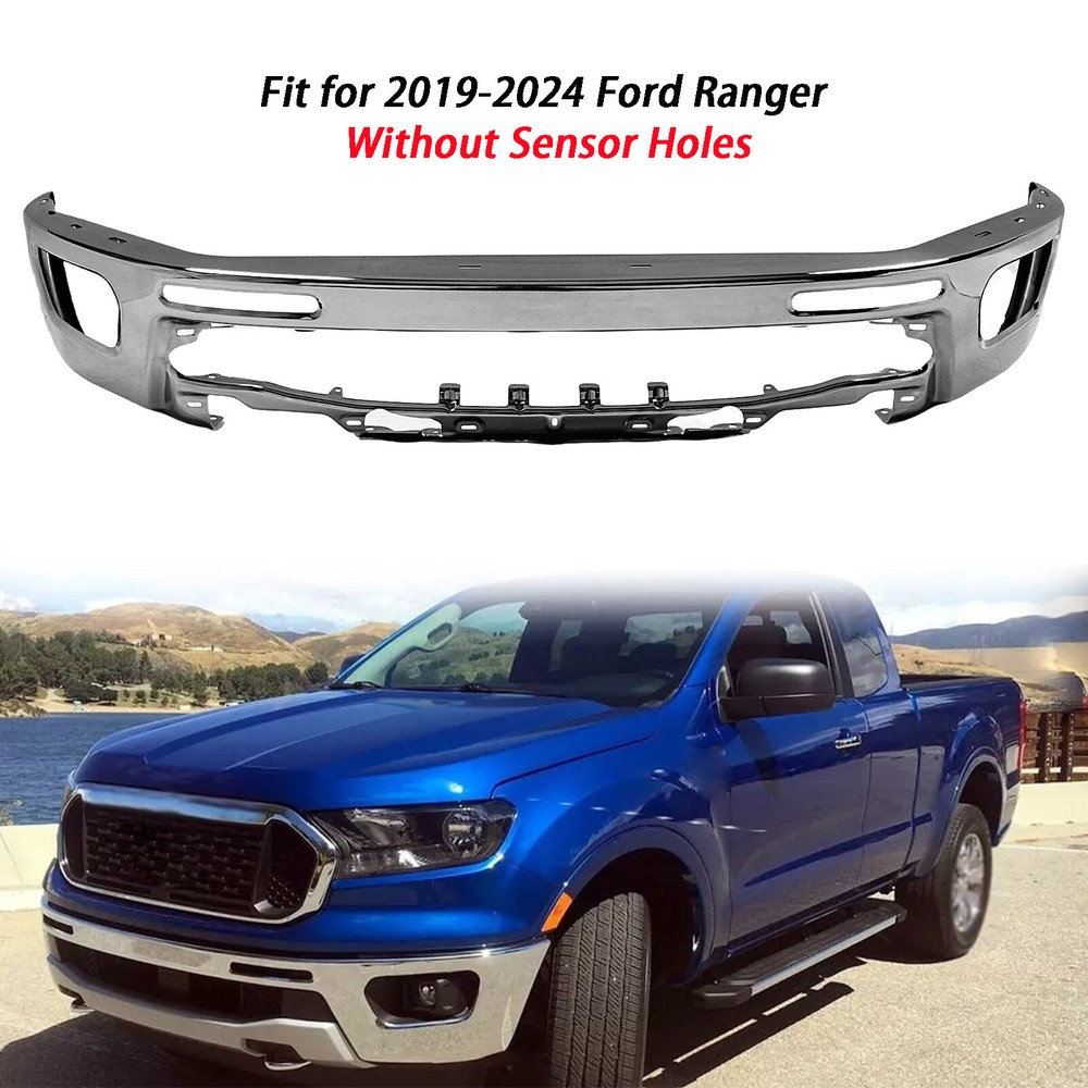 W/o Sensors Holes FO1002438 Steel Front Bumper For 2019-2022 2023 Ford Ranger