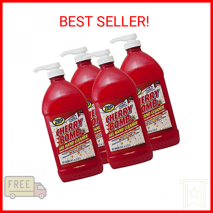 Zep Cherry Bomb Gel Hand Cleaner - 48 Oz. (Case of 4) - ZUCBHC48CA4 - Industrial