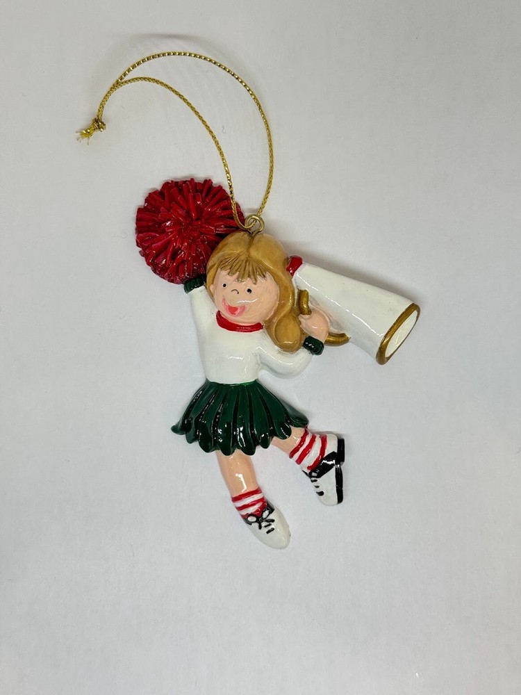 Personalized Cheer Team Cheerleader PomPom Xmas Ornament Name, Year or Team