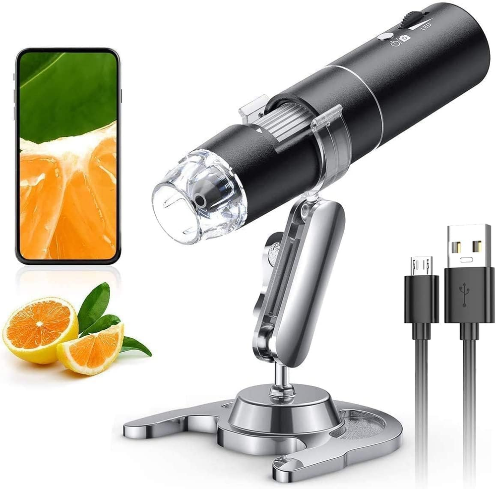 Wireless Digital Microscope,  50X-1000X Magnification Wifi Portable Handheld ...